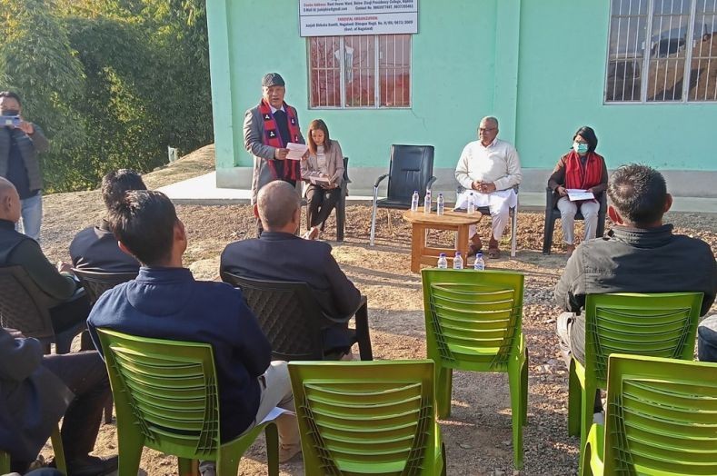 Minister V Kashiho Sangtam inaugurated Jan Shikshan Sansthan centre at Kiphire on February 16. (DIPR Photo) 